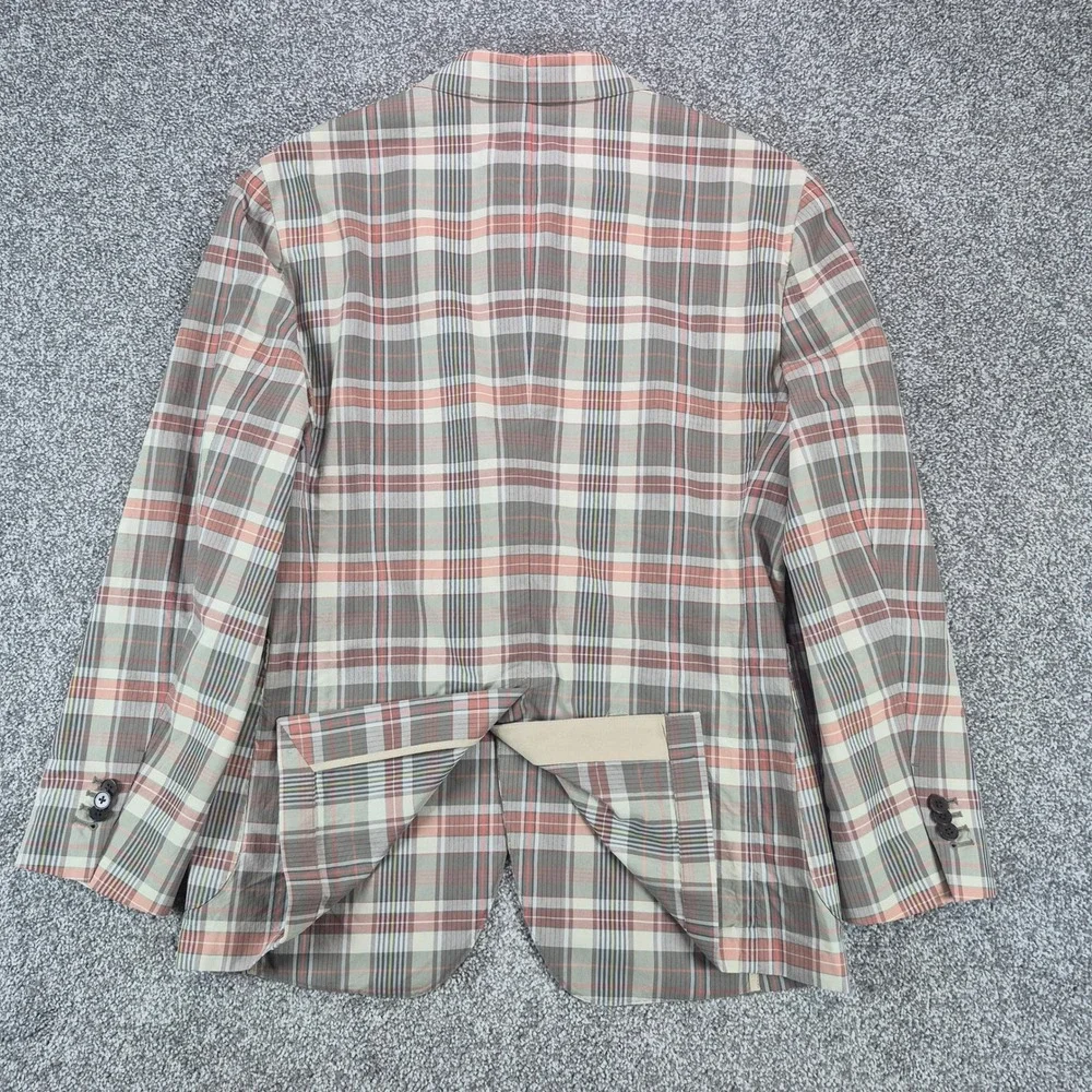 Banana Republic Blazer Mens 38S Emmetex Madras Shabby Chic Plaid Unstructured